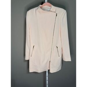 Club Monaco Pale‎ Pink Asymmetrical Zip Kimono Blazer Jacket Gold Hardware M